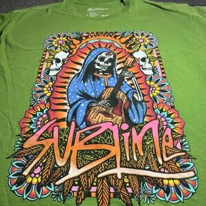 Sublime T Shirt Green Virgen De Guadalupe Size S/M